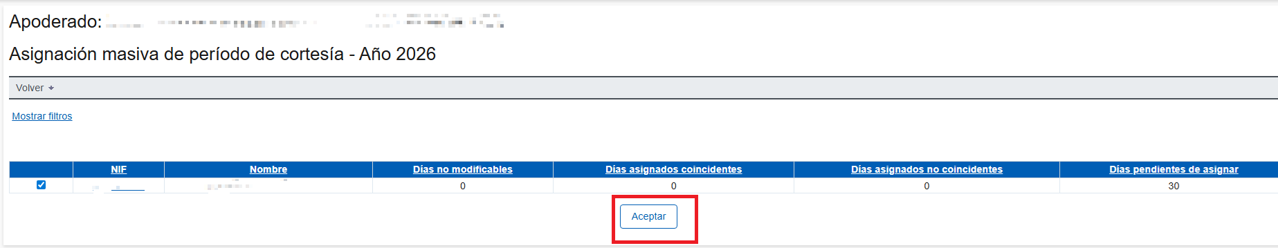 Validar días seleccionados