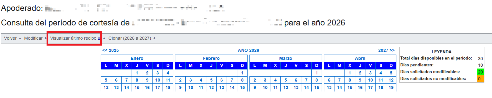 Visualizar último recibo